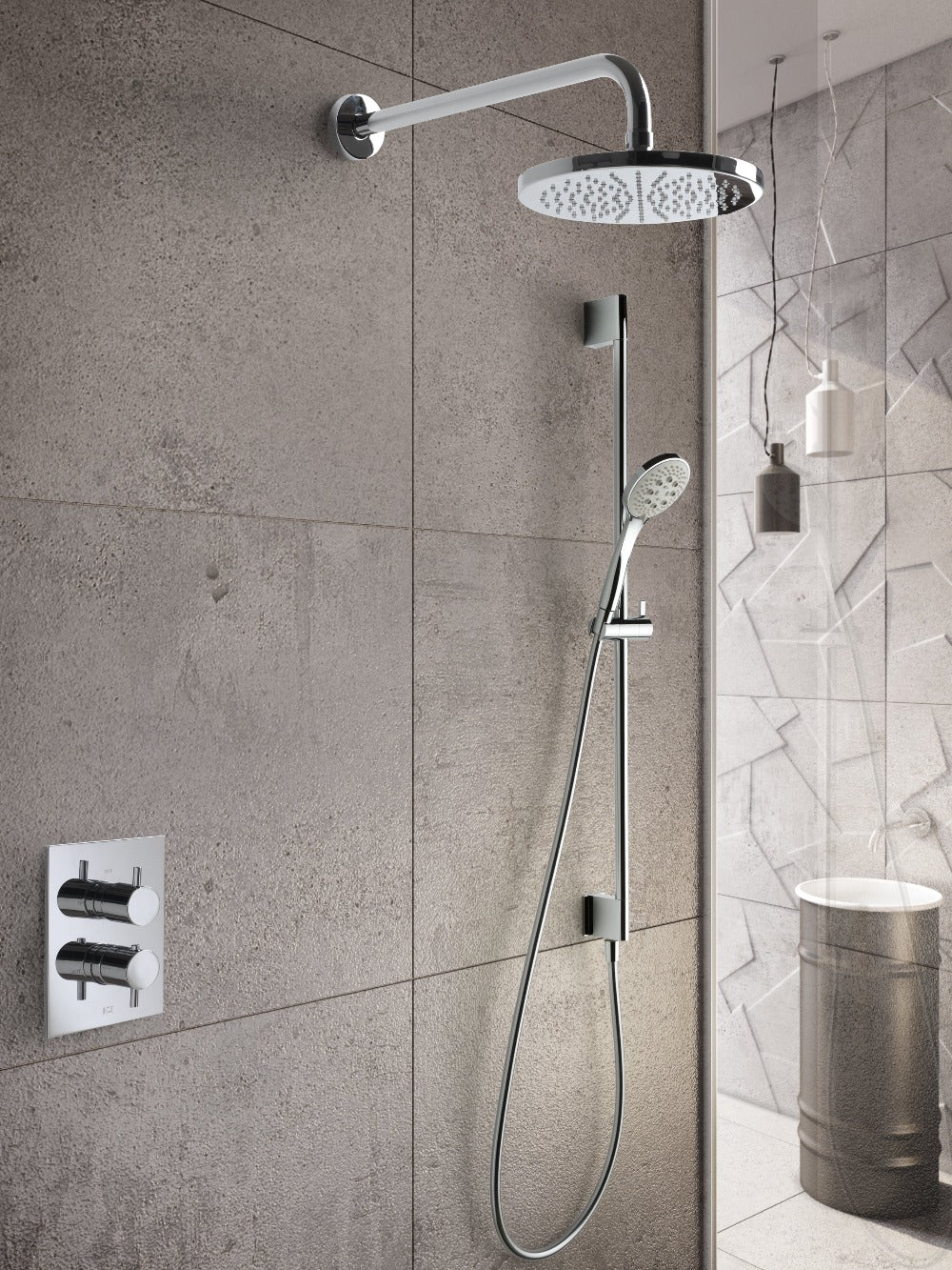 Get Together IBS2ACR complete thermostatic shower built=in set with two push buttons