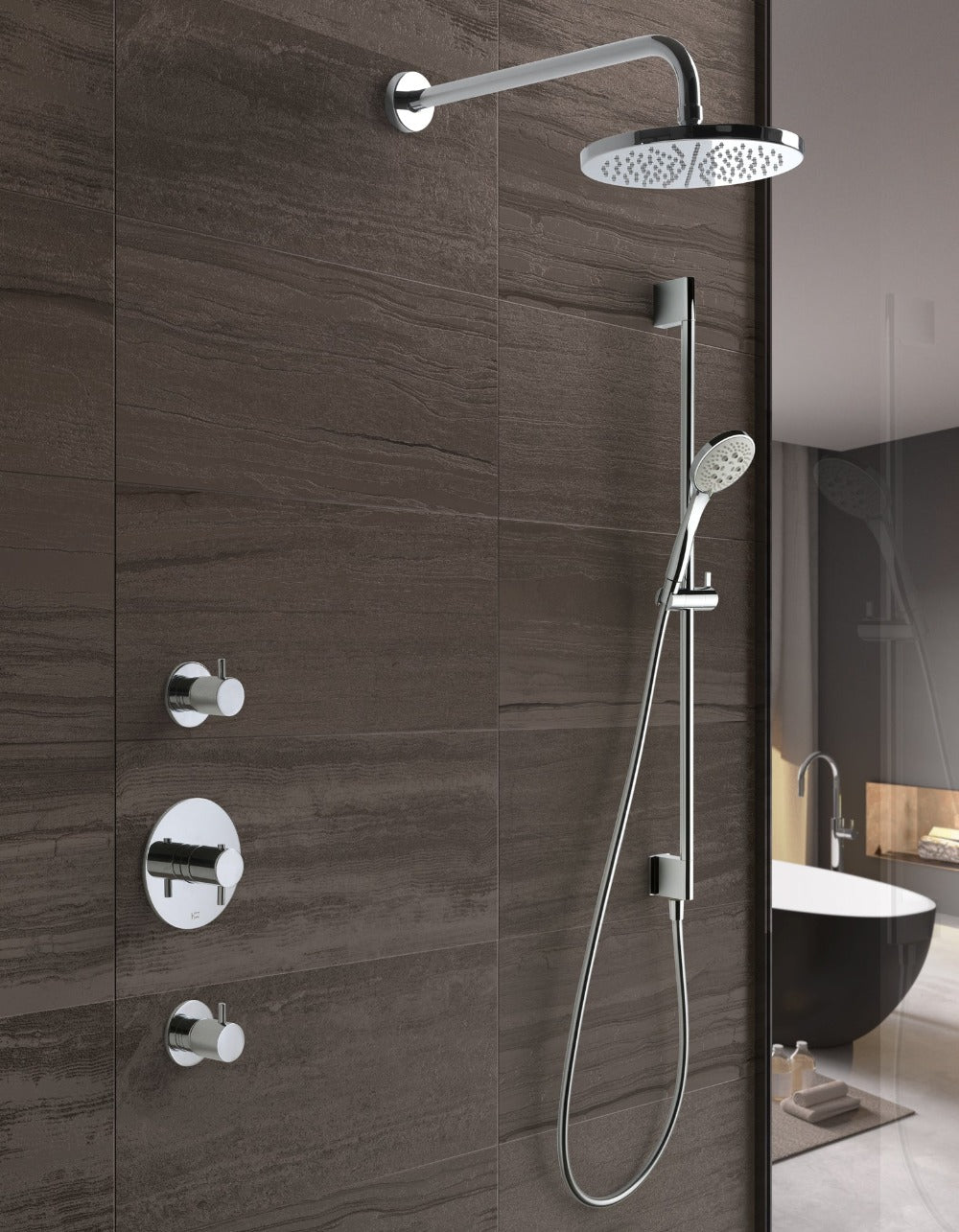 Get Together IBS2CR complete thermostatic shower built=in set with two shut-off valves