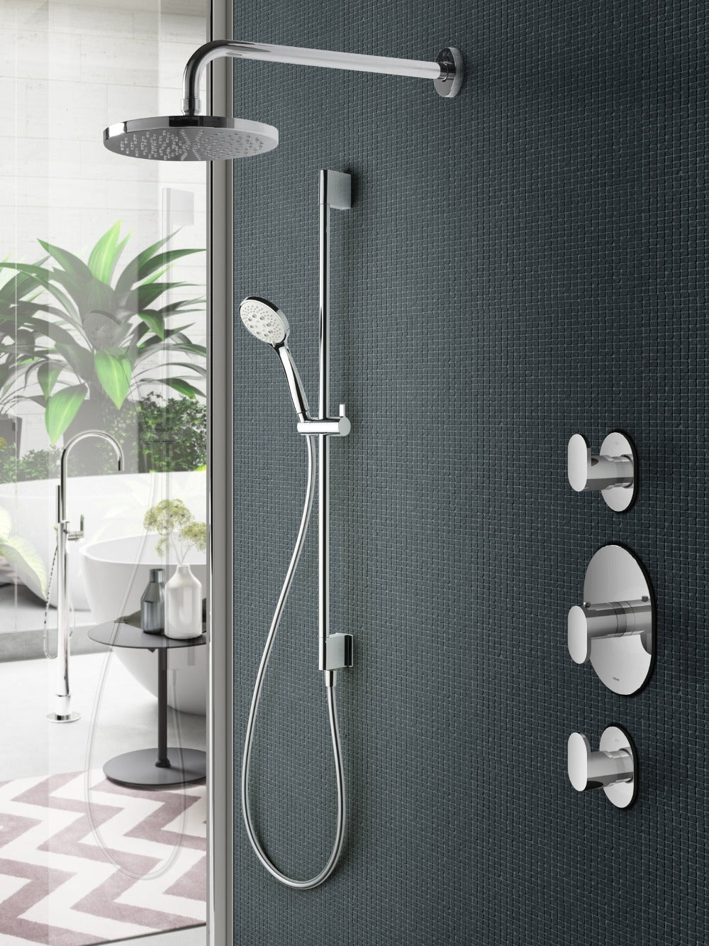 Get Together IBS5CR complete thermostatic shower built=in set with two shut-off valves