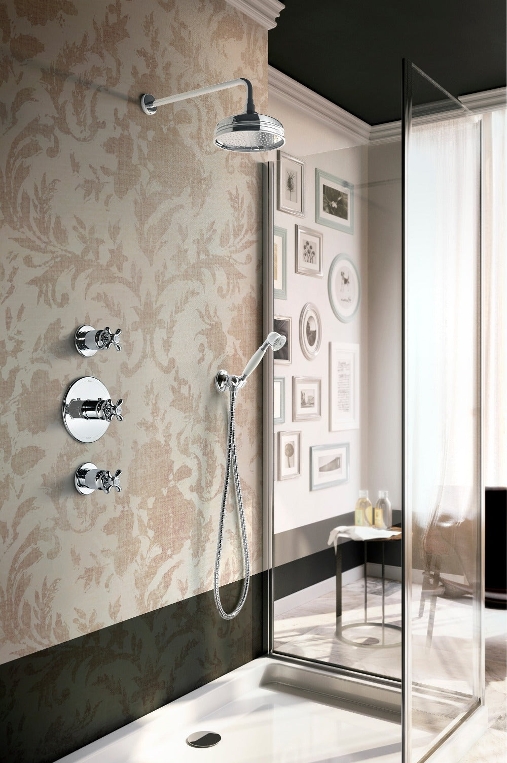 Get Together IBS6CR complete thermostatic shower built=in set with two shut-off valves